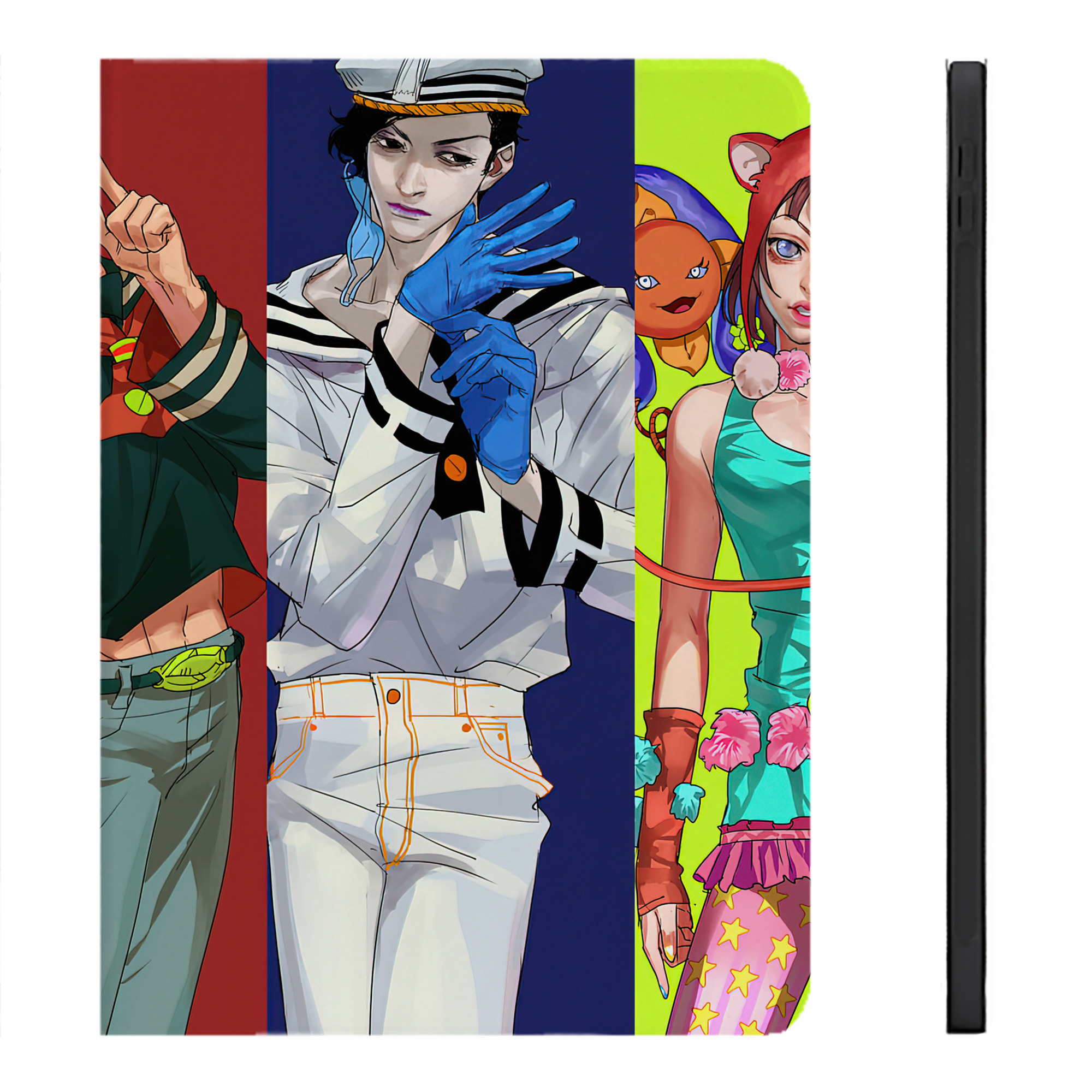 （画像用） ジョジョの奇妙な冒険 JoJo's Bizarre Adventure IPadケース ペンホルダー付き ブックスタイルデザイン